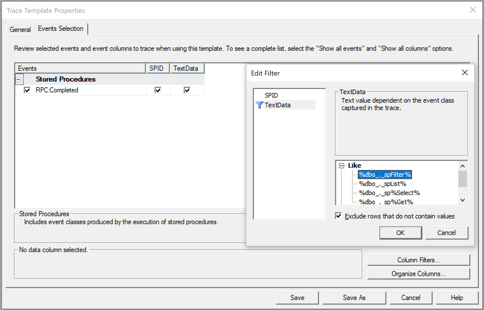 SQL Profiler Template