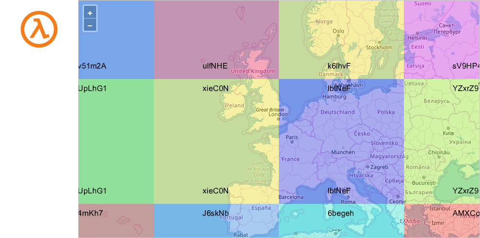 AWS Map Colored